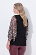 Camiseta, Classic Fit, mangas de campana 3/4 de malla con estampado de leopardo