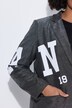 Blazer coupe Straight Fit, tissu scintillant, applications lettres de l'alphabet