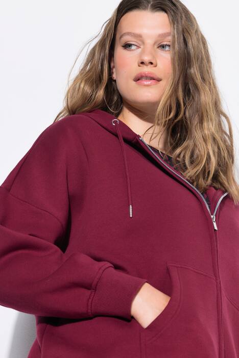 Hoodiejacke, oversized, Kapuze
