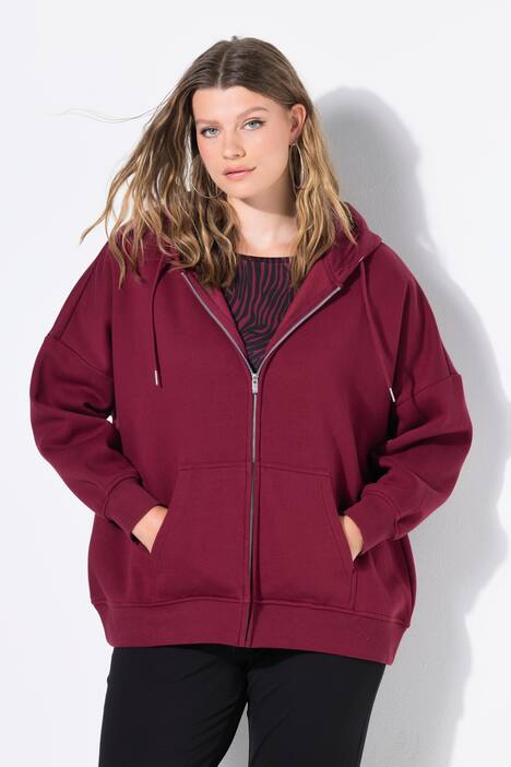 Hoodiejacke, oversized, Kapuze