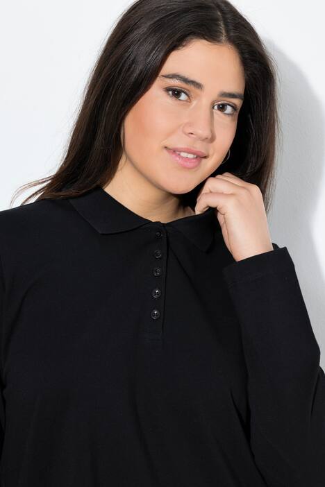 Poloshirt, knoopsluiting, polokraag, lange mouwen