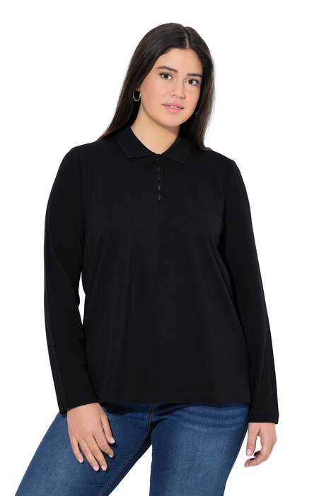 Polokošile, knoflíková léga, polo límeček, dlouhé rukávy