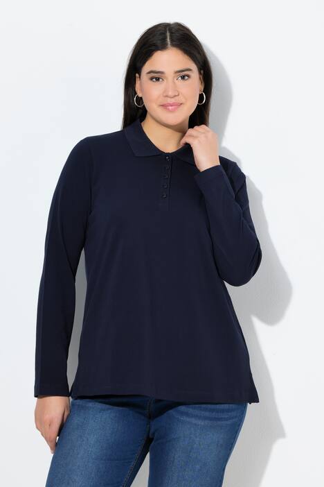 Poloshirt, knoopsluiting, polokraag, lange mouwen