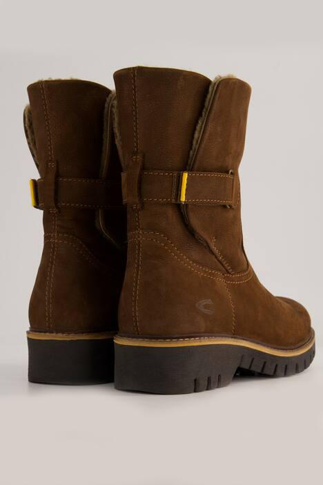 Stivali di pelle camel active con fodera calda e larghezza G