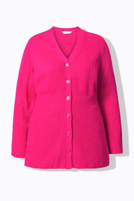 Chaqueta de punto, forma en A, faldilla, manga larga