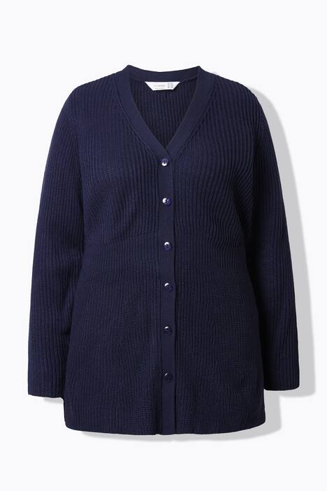 Chaqueta de punto, forma en A, faldilla, manga larga