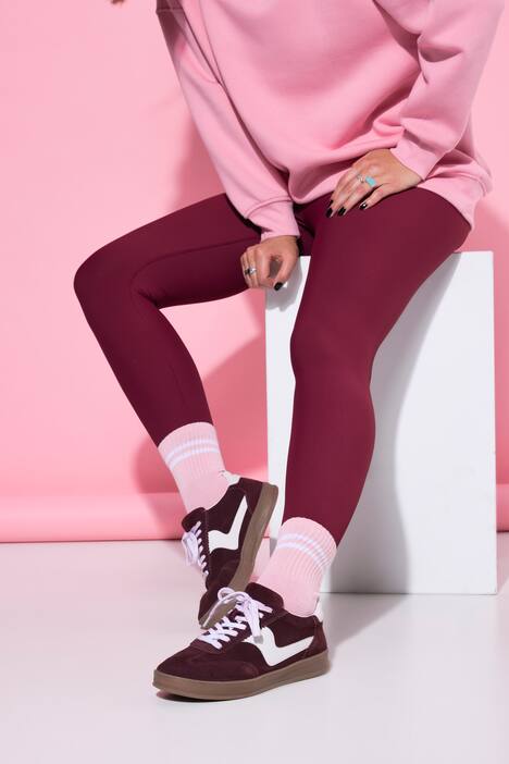 Sneakers di pelle con righe e larghezza H
