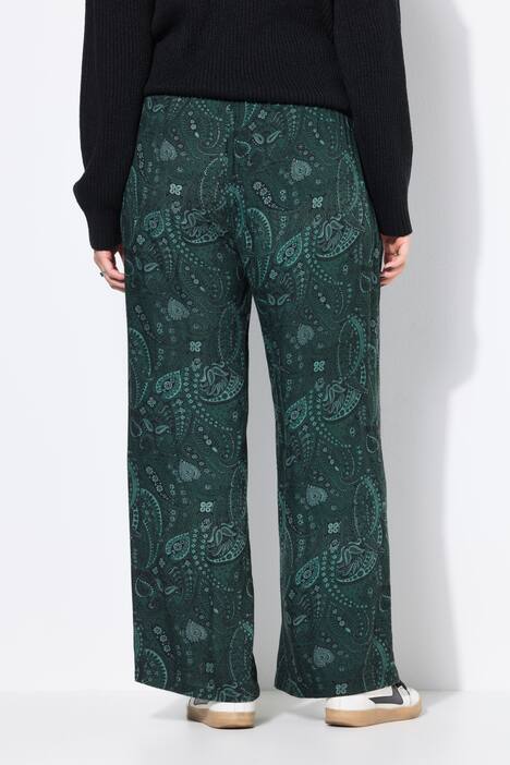 Pantalon palazzo taille haute et jambe large. Imprimé intégral