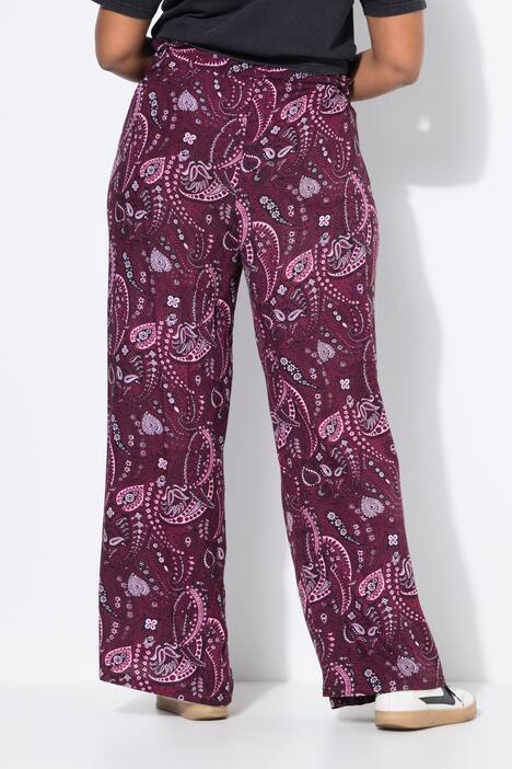 Pantalon palazzo taille haute et jambe large. Imprimé intégral