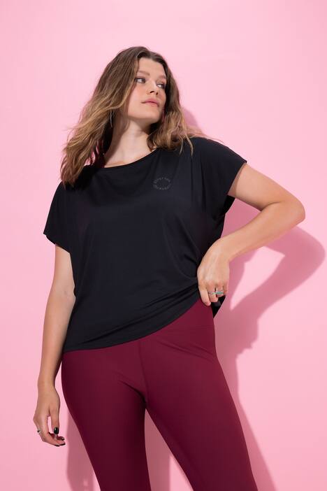 Sporttop, oversized, afgeronde zoom