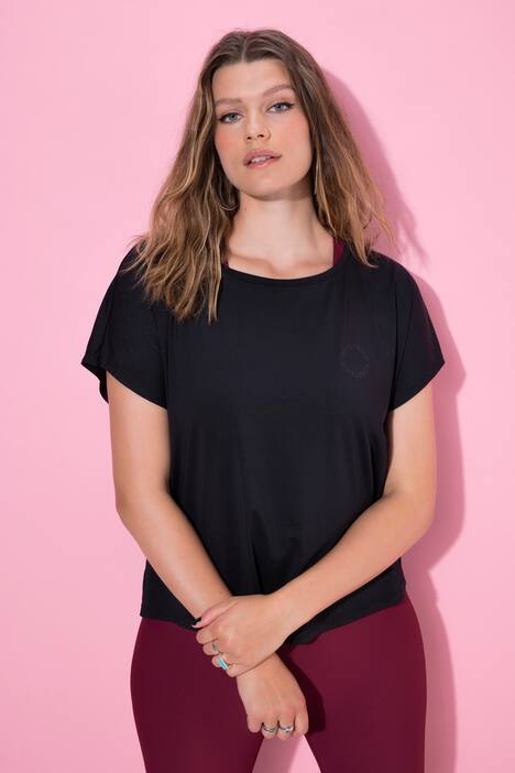 Sporttop, oversized, afgeronde zoom