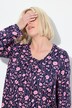 Shirt, sierplooien, A-lijn, carréhals, lange mouwen