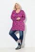 Shirt, sierplooien, A-lijn, carréhals, lange mouwen