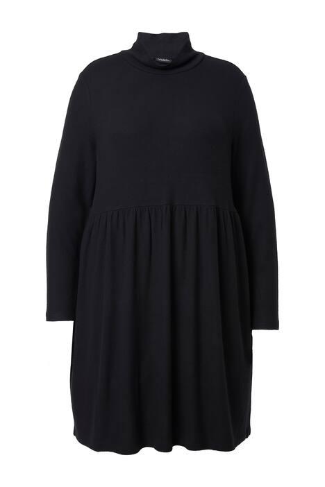 Úpletové šaty, A střih, stojáček, dlouhé rukávy