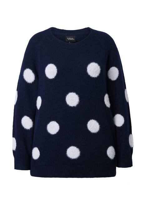 Svetr, puntíky, kulatý výstřih, dlouhé raglánové rukávy