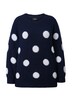 Svetr, puntíky, kulatý výstřih, dlouhé raglánové rukávy