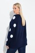 Pull motif pois, col rond et manches longues raglan