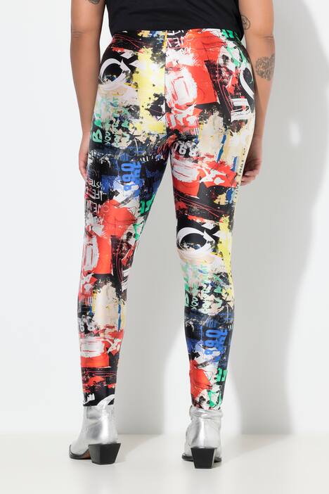 Leggings con stampa allover e cintura elastica