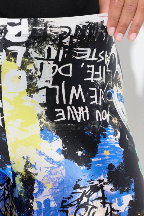 Leggings con stampa allover e cintura elastica