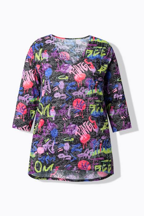 T-shirt dal taglio svasato con ghirigori e brillantini
