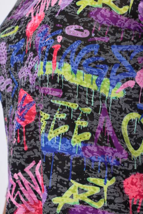 T-shirt dal taglio svasato con ghirigori e brillantini