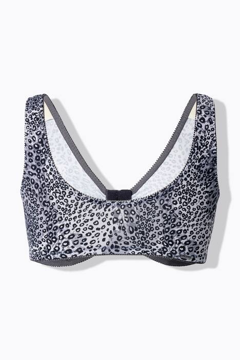 Bustier sans armatures avec motif léopard et fermeture à l'avant