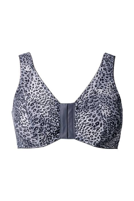 Bustier, leopardí vzor, přední zapínání, bez kostic