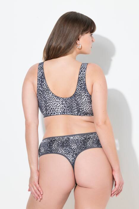 Bustier sans armatures avec motif léopard et fermeture à l'avant