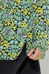 Gerimpelde blouse, bloemen, A-lijn, ronde hals, lange mouwen