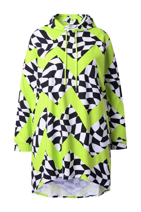 Mikina s kapucí, oversize, vzor, kapuce