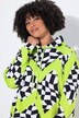 Maglia dal taglio oversize con scacchi e cappuccio