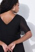 Robe de soirée en mousseline, longueur midi et drapé