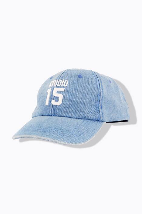 Cap, denim look, broderi