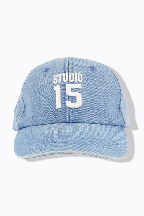 Cap, denim look, broderi