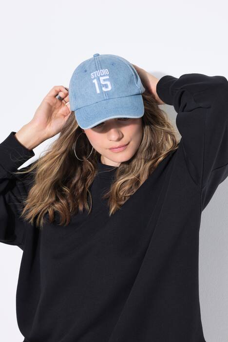 Cap, denim look, broderi