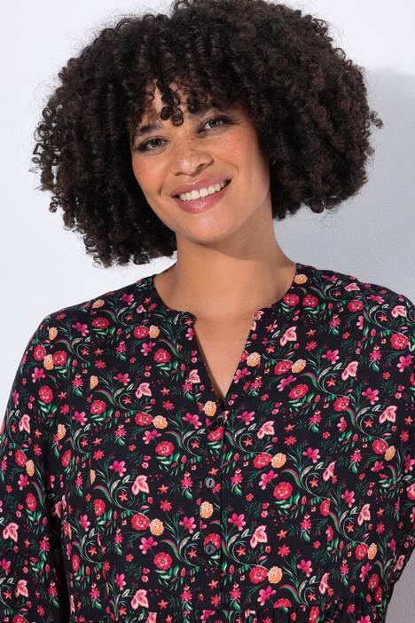 Tuniek, A-lijn, bloemenmotief, volants