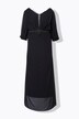 Chiffon maxi-jurk, dubbellaags, V-hals, 3/4-mouwen