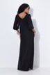 Chiffon maxi-jurk, dubbellaags, V-hals, 3/4-mouwen