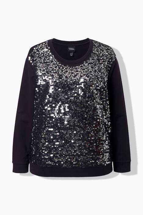 Sweatshirt, pailletten, oversized, ronde hals, lange mouwen