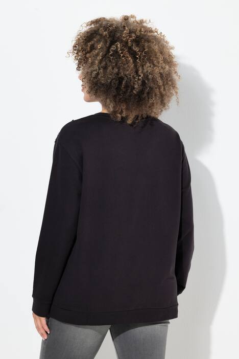 Sweatshirt, pailletten, oversized, ronde hals, lange mouwen