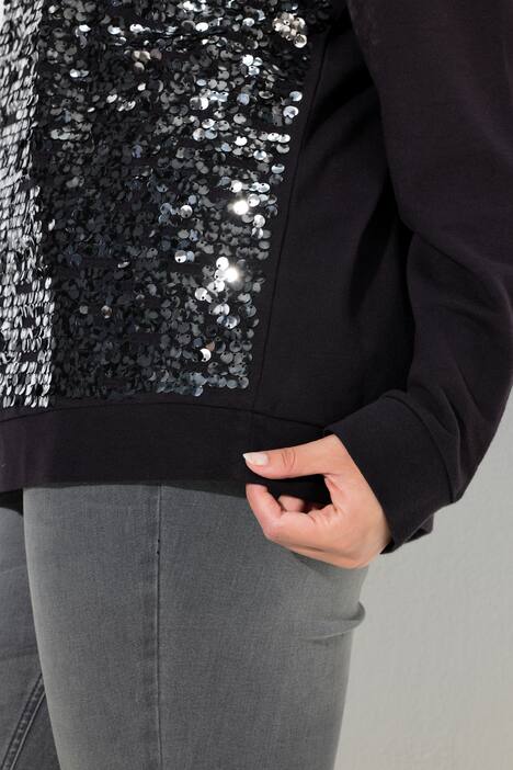 Sweatshirt, pailletten, oversized, ronde hals, lange mouwen