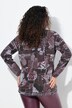 Sweat-shirt col en V et manches longues, imprimé patchwork
