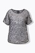 Mesh blouse, pailletten, oversized, ronde hals, mouwloos