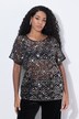 Mesh blouse, pailletten, oversized, ronde hals, mouwloos