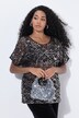 Mesh blouse, pailletten, oversized, ronde hals, mouwloos