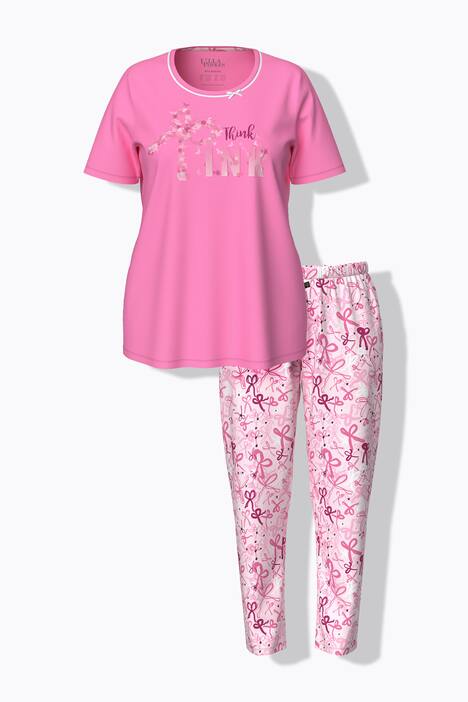Pyjama, strikjes, ronde hals, korte mouwen, zakken