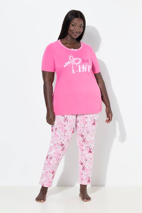 Pyjama, strikjes, ronde hals, korte mouwen, zakken