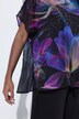 Chiffon overhemdblouse, dubbellaags, ronde hals, korte mouw