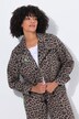 Chaqueta motera, tejido de twill, leopardo, cremallera de metal