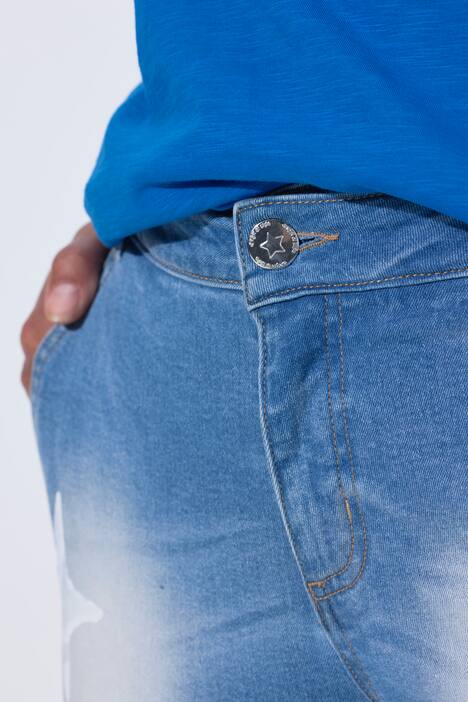 Jeans, rett passform, fargede stjerner, 5-lommer